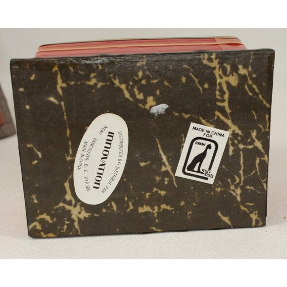 Vintage Meow Reo 1978 Wheat Straw House Keepsake Box - Red House Trinket Box - Picture 7 of 7